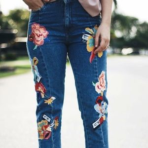 Zara Embroidered Jeans